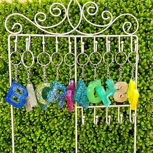 Monogrammed Resin Keychain